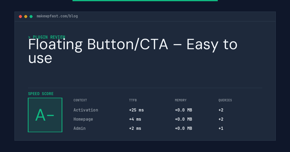 Floating Button/CTA – Easy to use - MakeWPFast