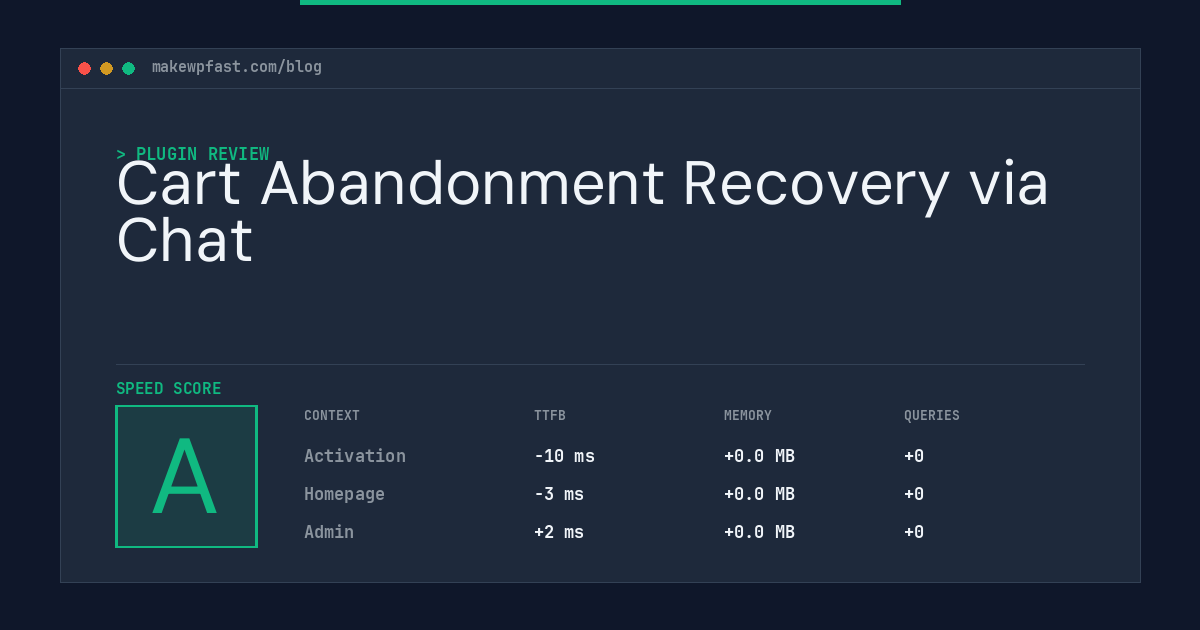 Cart Abandonment Recovery via Chat - MakeWPFast