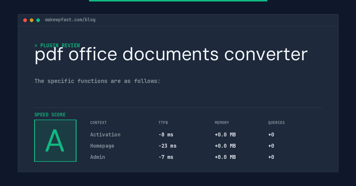 pdf office documents converter - MakeWPFast