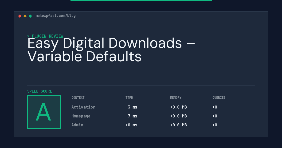 Easy Digital Downloads – Variable Defaults - MakeWPFast