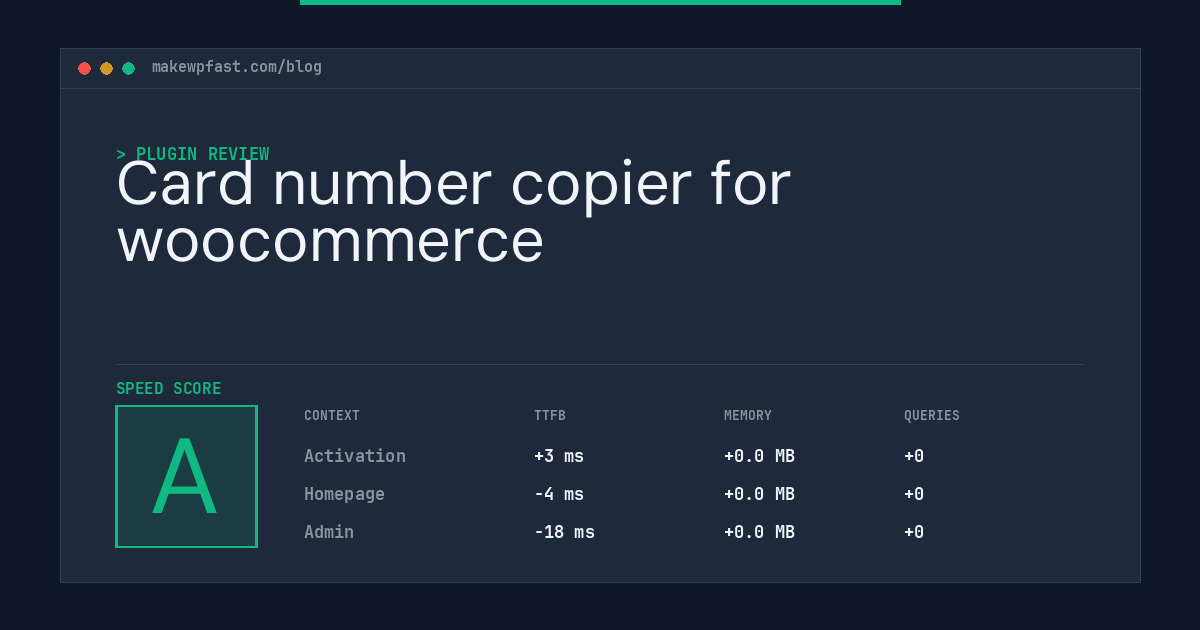 Card number copier for woocommerce - MakeWPFast