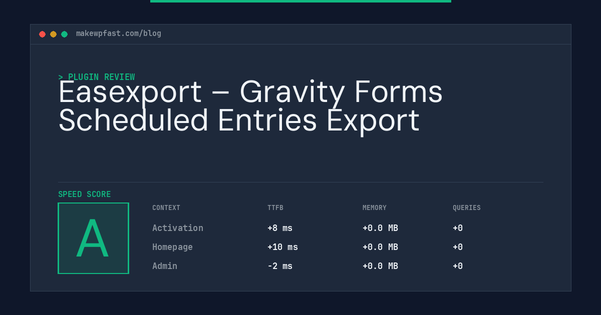 Easexport – Gravity Forms Scheduled Entries Export - MakeWPFast