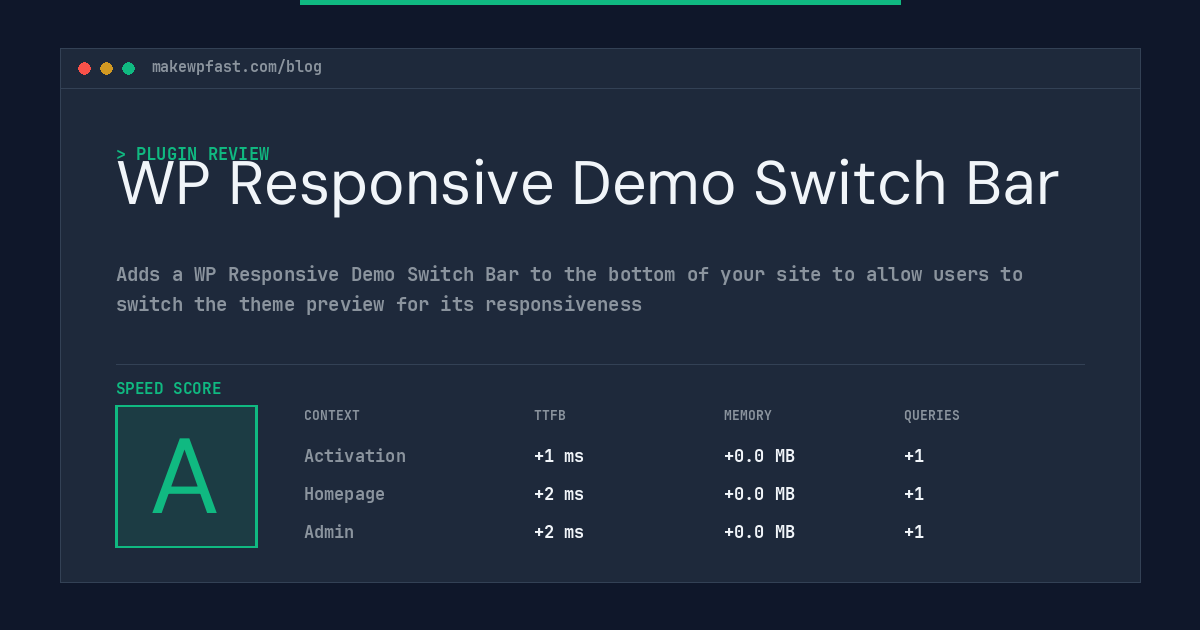 WP Responsive Demo Switch Bar - MakeWPFast