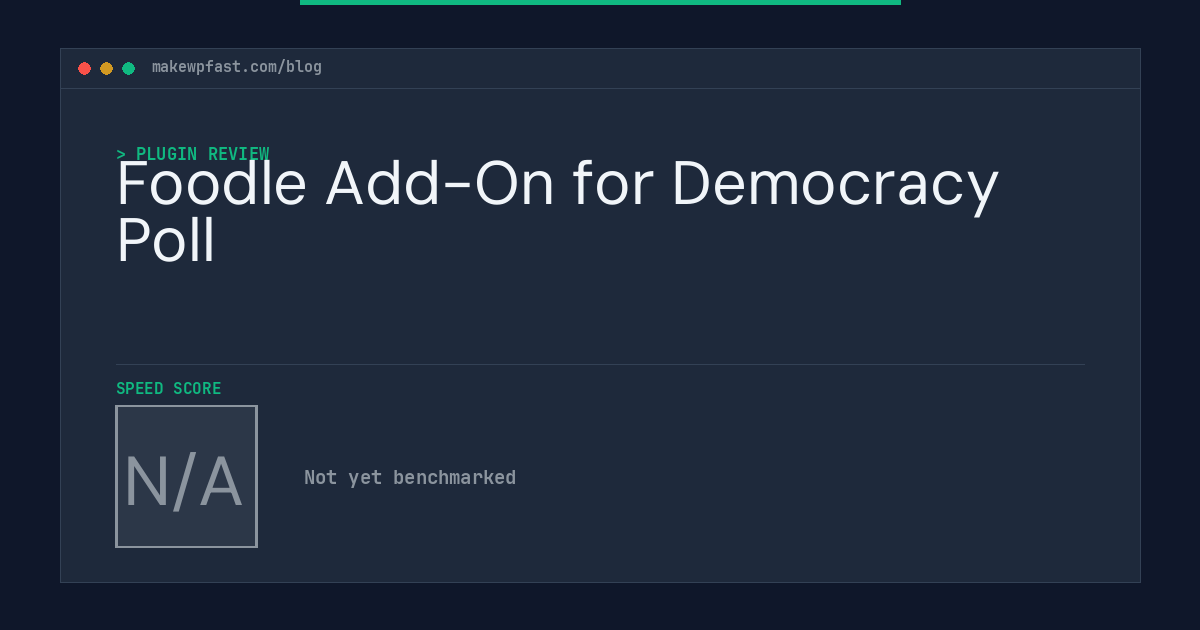 Foodle Add-On for Democracy Poll - MakeWPFast