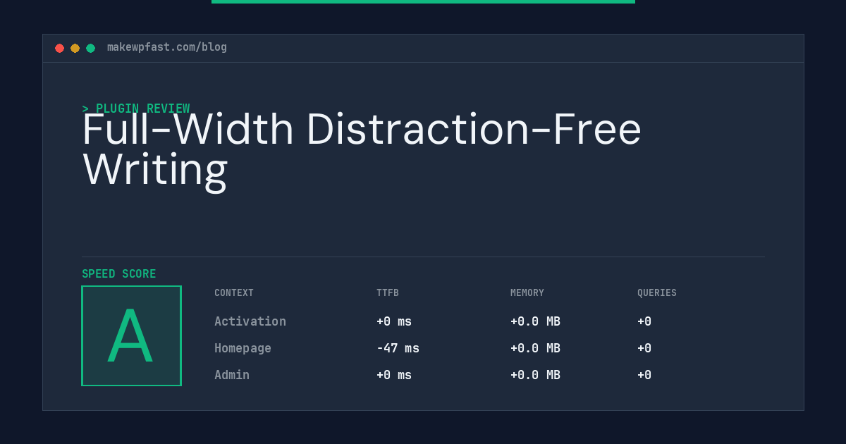 Full-Width Distraction-Free Writing - MakeWPFast