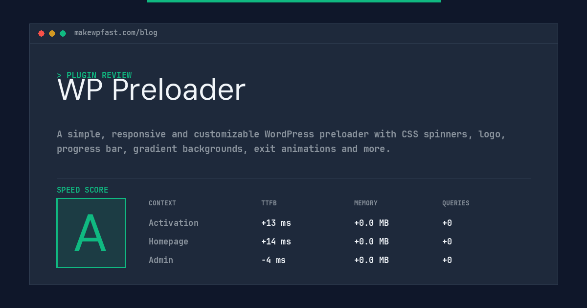 WP Preloader - MakeWPFast