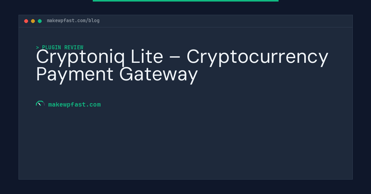 Cryptoniq Lite – Cryptocurrency Payment Gateway - MakeWPFast