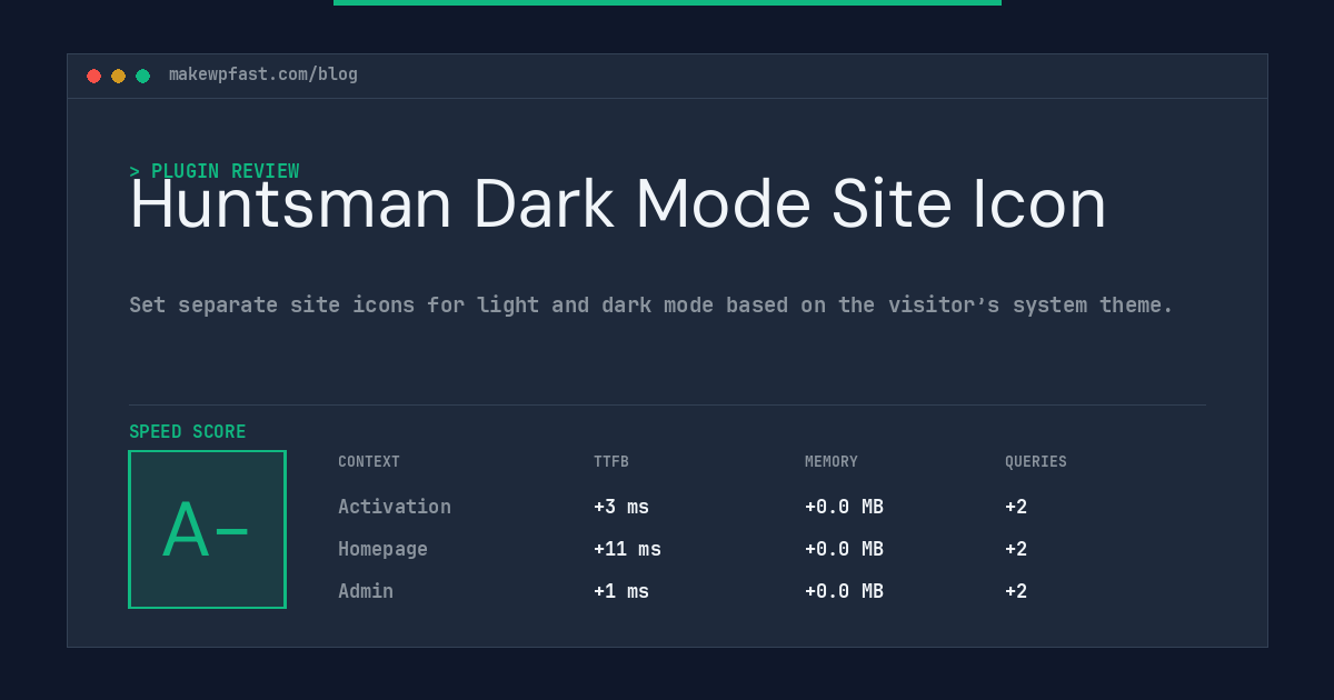 Huntsman Dark Mode Site Icon - MakeWPFast