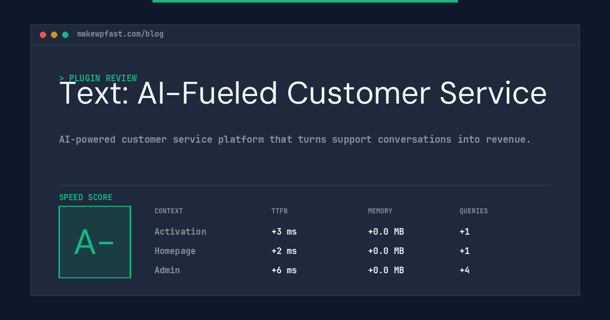 Text: AI-Fueled Customer Service - MakeWPFast