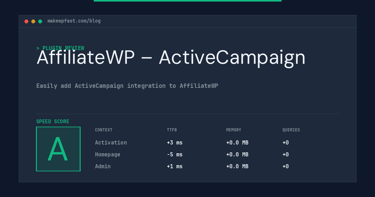AffiliateWP – ActiveCampaign - MakeWPFast