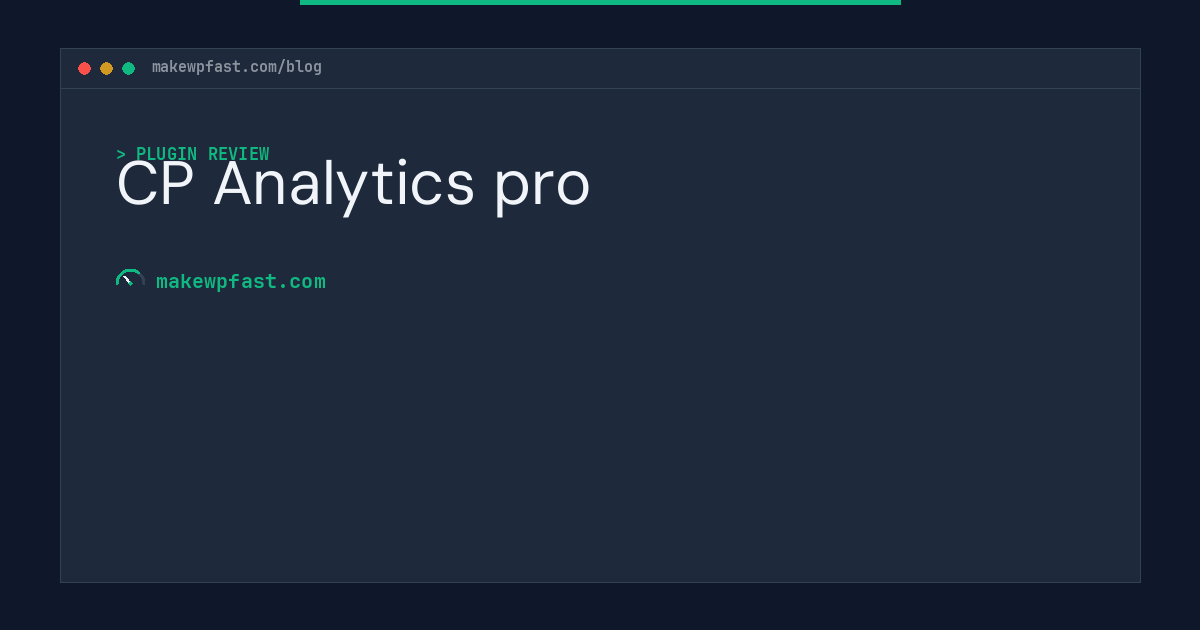 CP Analytics pro - MakeWPFast