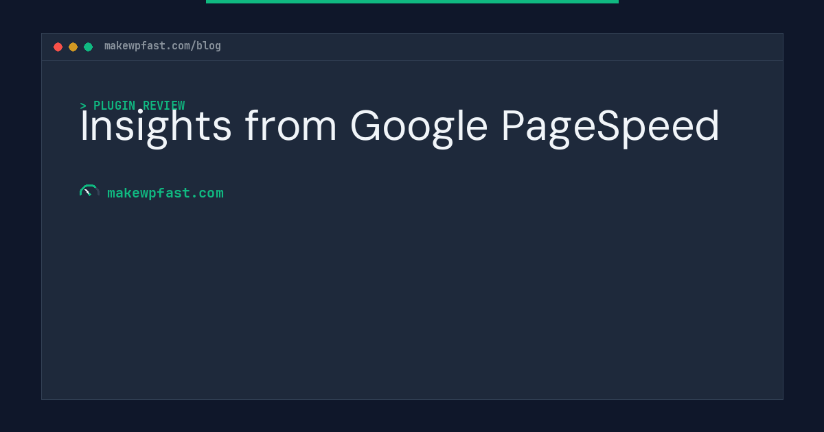 Insights from Google PageSpeed - MakeWPFast