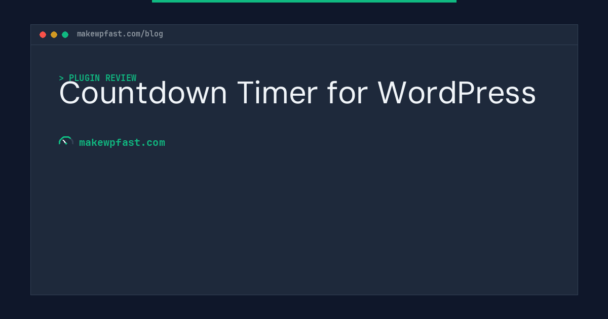 Countdown Timer for WordPress - MakeWPFast