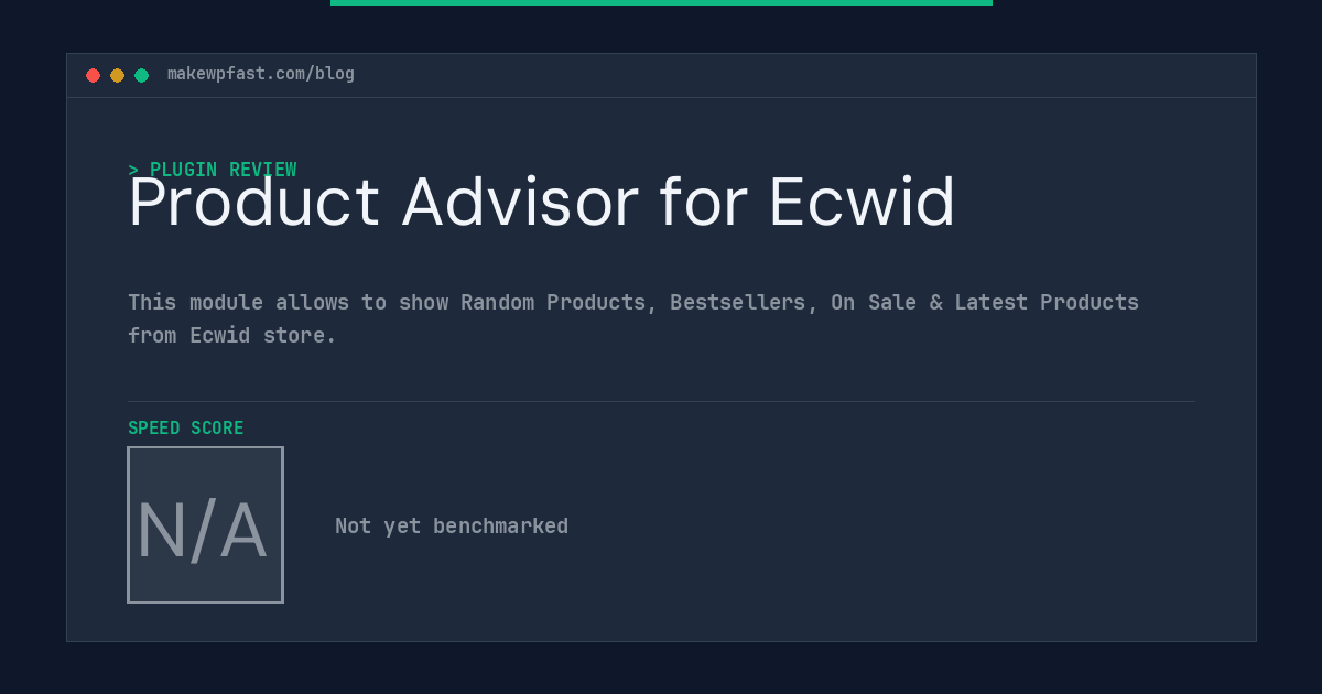 Product Advisor for Ecwid - MakeWPFast