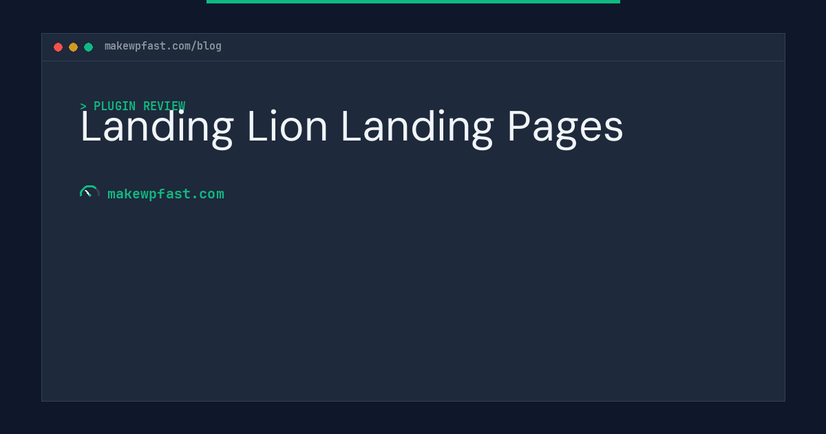 Landing Lion Landing Pages - MakeWPFast