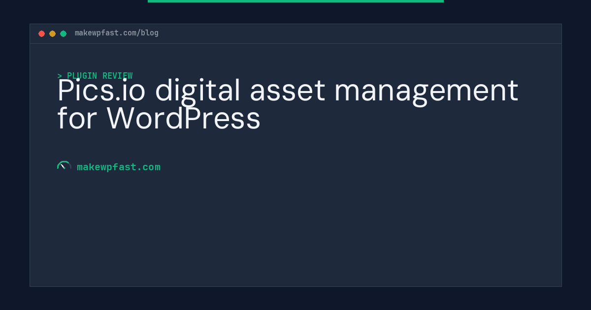 Pics.io digital asset management for WordPress - MakeWPFast