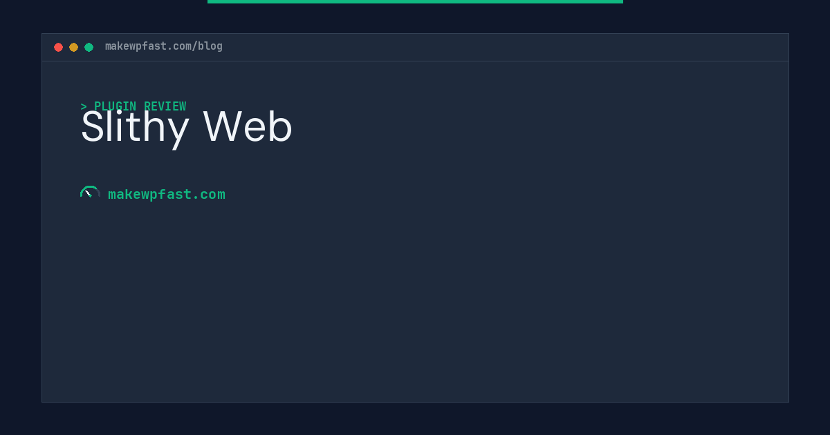Slithy Web - MakeWPFast
