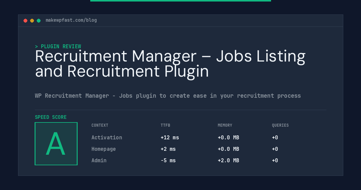 Recruitment Manager – Jobs Listing and Recruitment Plugin - MakeWPFast