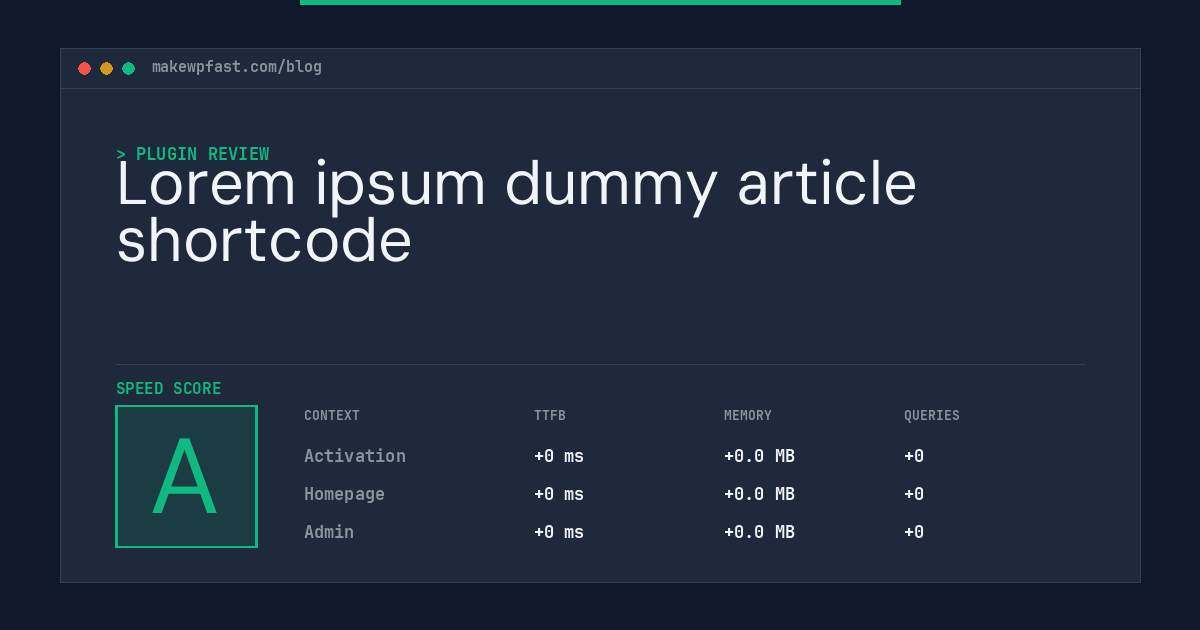 Lorem ipsum dummy article shortcode - MakeWPFast