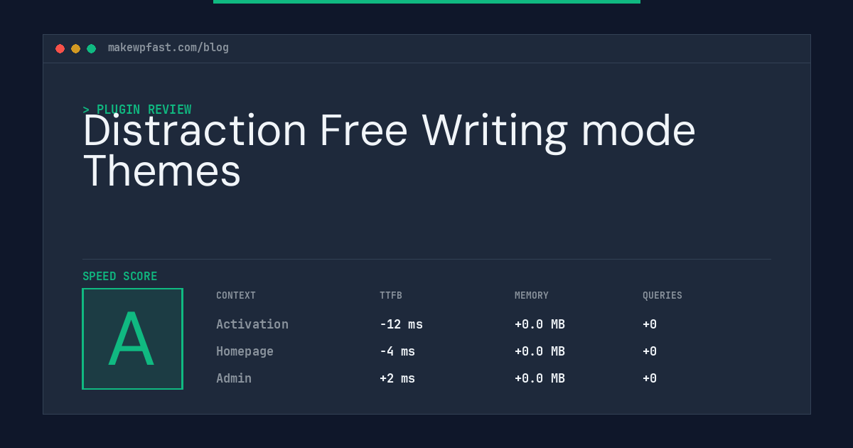 Distraction Free Writing mode Themes - MakeWPFast