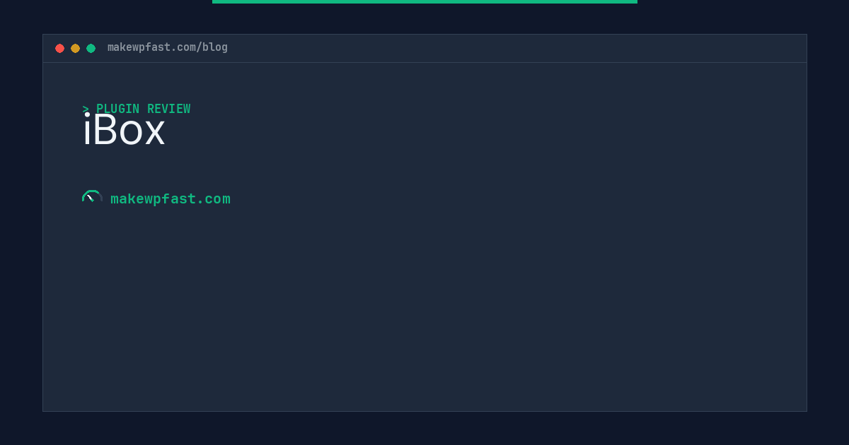iBox - MakeWPFast