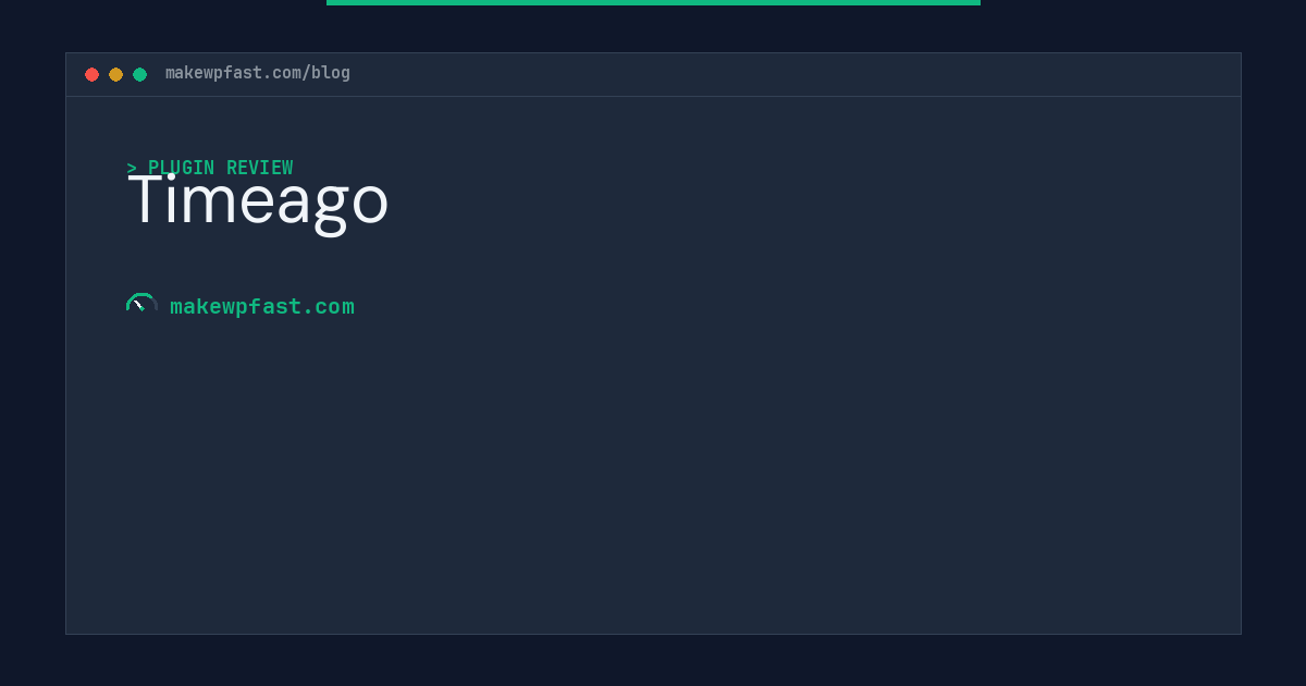 Timeago - MakeWPFast