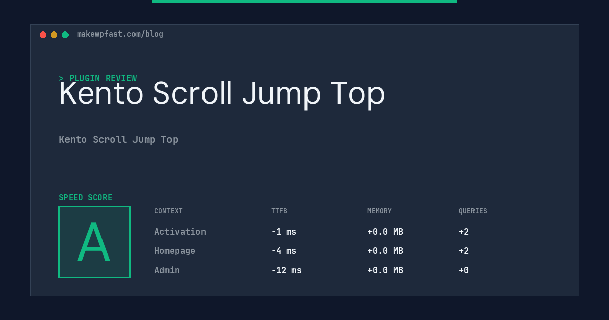Kento Scroll Jump Top - MakeWPFast