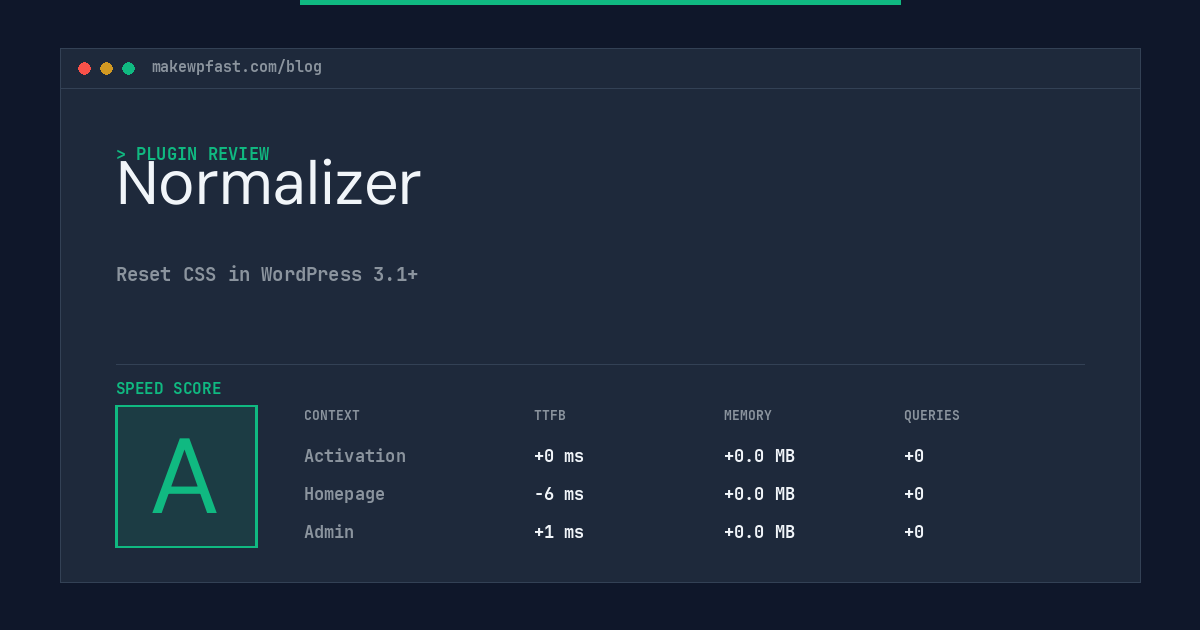 Normalizer - MakeWPFast