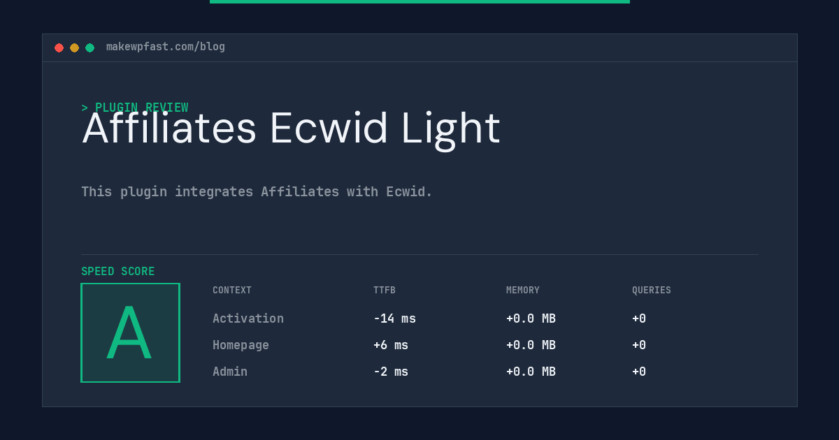 Affiliates Ecwid Light - MakeWPFast