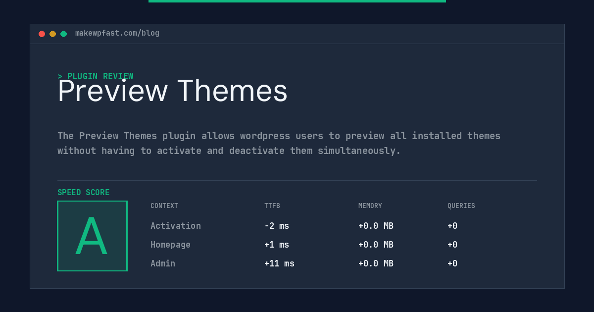 Preview Themes - MakeWPFast