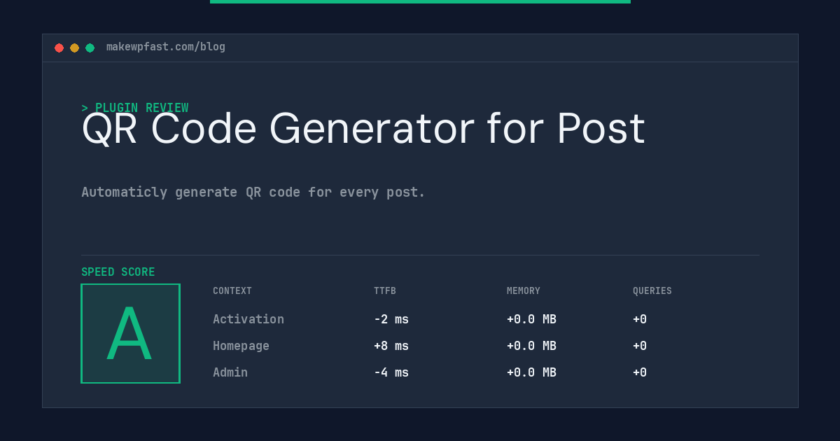 QR Code Generator for Post - MakeWPFast