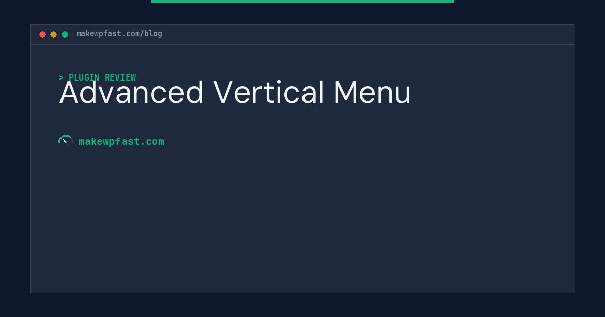 Advanced Vertical Menu - MakeWPFast