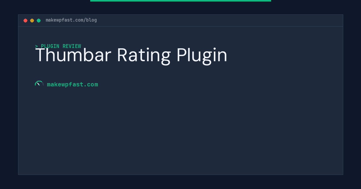 Thumbar Rating Plugin - MakeWPFast