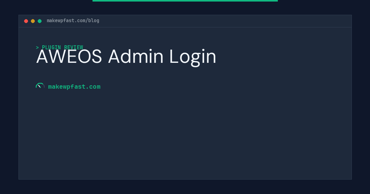 AWEOS Admin Login - MakeWPFast