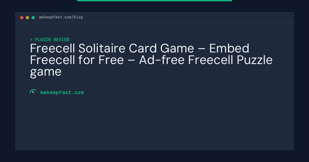 Freecell Solitaire Card Game – Embed Freecell for Free – Ad-free Freecell Puzzle game - MakeWPFast