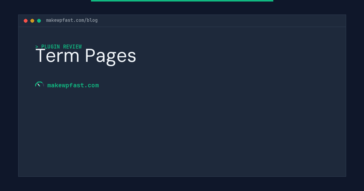 Term Pages - MakeWPFast