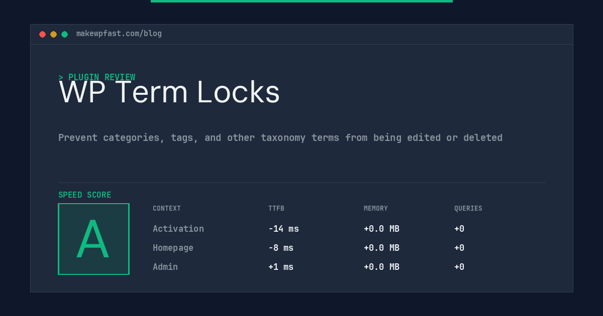 WP Term Locks - MakeWPFast