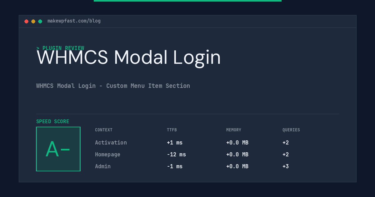 WHMCS Modal Login - MakeWPFast