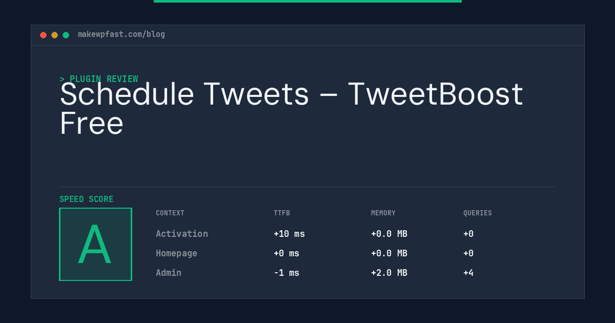 Schedule Tweets – TweetBoost Free - MakeWPFast