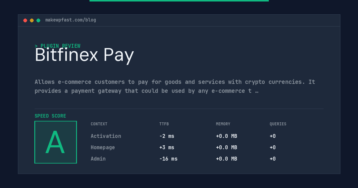 Bitfinex Pay - MakeWPFast