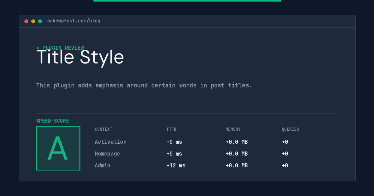 Title Style - MakeWPFast