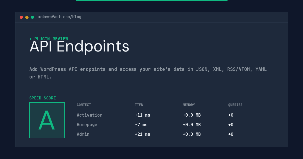 API Endpoints - MakeWPFast