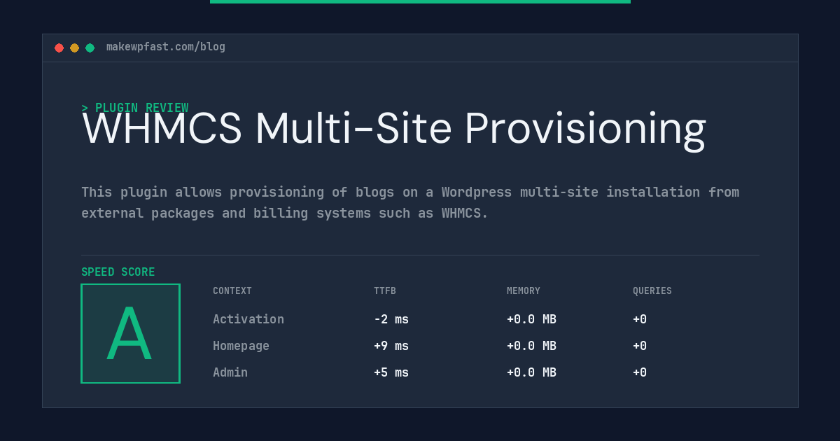 WHMCS Multi-Site Provisioning - MakeWPFast