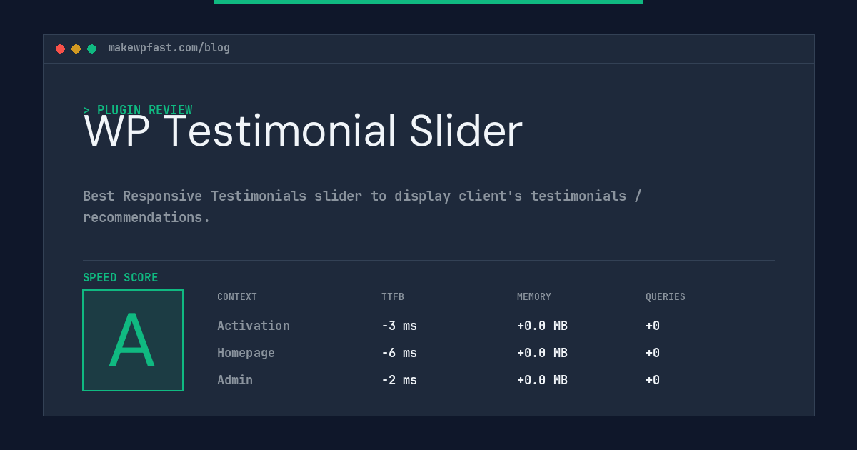 WP Testimonial Slider - MakeWPFast