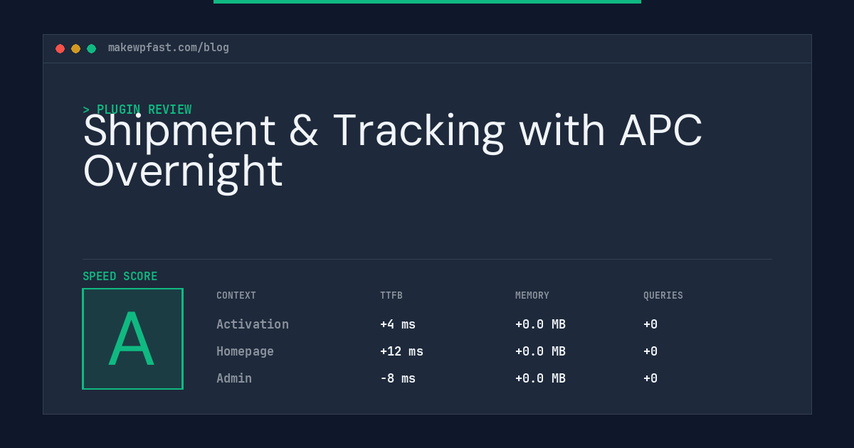 Shipment & Tracking with APC Overnight - MakeWPFast