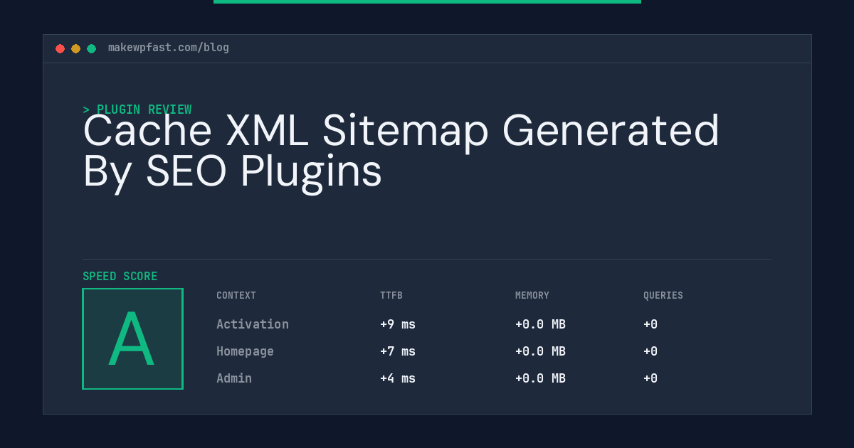 Cache XML Sitemap Generated By SEO Plugins - MakeWPFast
