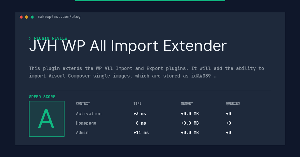 JVH WP All Import Extender - MakeWPFast