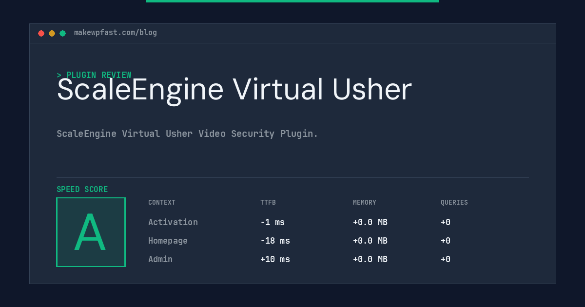 ScaleEngine Virtual Usher - MakeWPFast