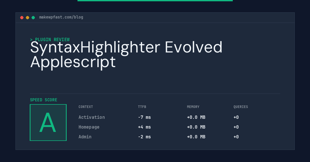 SyntaxHighlighter Evolved Applescript - MakeWPFast