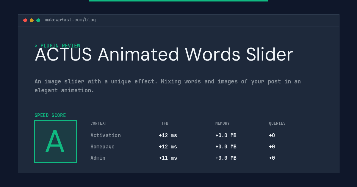 ACTUS Animated Words Slider - MakeWPFast
